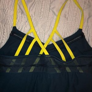 Lululemon Teal Lime Green tank and shorts set